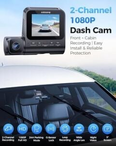 Azdome V600 1080P Araç Kamerası – Üç Kameralı,g Sensör,gece Görüş,geri Görüş Kameralı,su Geçirmez,yol Kayıt