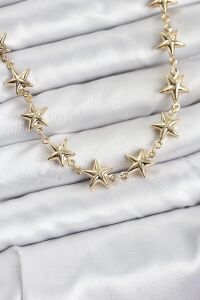 Yıldız Model Pirinç Gold Renk Kadın Kolye