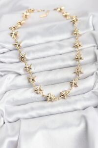 Yıldız Model Pirinç Gold Renk Kadın Kolye