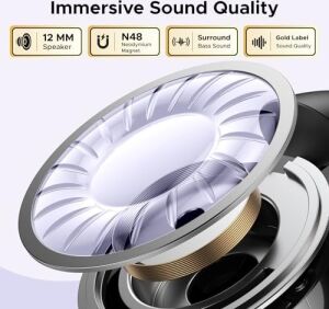 Hitune S3 Kablosuz Kulaklık, Bluetooth 5.4, Açık Spor Kulaklık, Klipsli ve Gürültü Önleyici Enc, 30 Saat Çalma, Hızlı Şarj, Usb-C, Hi-Fi, Ipx5 Su Geçirmez, Siyah