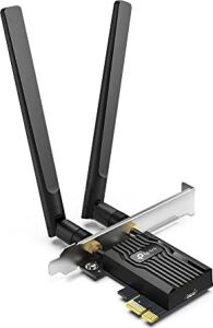TX55E, AX3000 Wi-Fi 6 Bluetooth 5.2 Pcıe Ağ Kartı, Iki Anten, Özel Soğutucu, 1024-QAM, Ultra Düşük Gecikme, Intel Wi-Fi 6 Yonga Seti, Windows 10/11'i Destekler