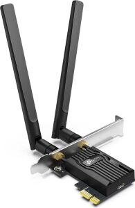 TX55E, AX3000 Wi-Fi 6 Bluetooth 5.2 Pcıe Ağ Kartı, Iki Anten, Özel Soğutucu, 1024-QAM, Ultra Düşük Gecikme, Intel Wi-Fi 6 Yonga Seti, Windows 10/11'i Destekler