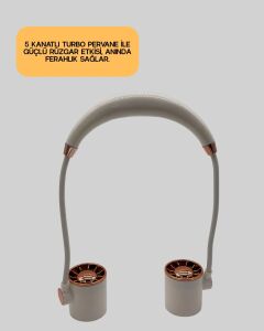 Boyun Askılı Katlanabilir Fan 1000 Mah USB Şarjlı Taşınabilir