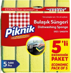 Piknik Bulaşik Süngeri 5'li Düz