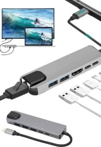 USB Type-C Hub Dönüştürücü Çevirici Çoklayıcı Macbook Çevirici 8 Portlu