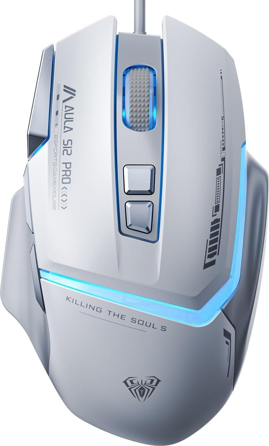 Aula S12 Pro 12800 Dpı 8 Tuşlu Makrolu Kablolu Optik Gaming Oyuncu Mouse Beyaz