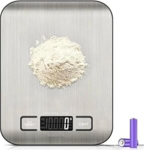 Techfit TF-1002 Dijital Mutfak Terazisi, 5 kg Kapasiteli, Paslanmaz Çelik, LCD Ekran, Dara Fonksiyonlu, G/ml/oz/lb Ölçüm Birimleri