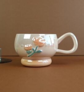 Pastel Çiçek Seramik Kahve Kupası BM-2364