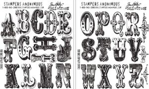 Stampers Anonymous Tim Holtz Kauçuk Yapışma Damgası, 17,8 x 21,6 Cm, Motif: Cirque Alfabe