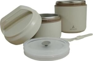 Aryıldız Bento Katlı Lunch Box Beige 1200 ml