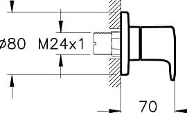 Root Round A42730 Ankastre Stop Valf, Sıva Üstü, Krom