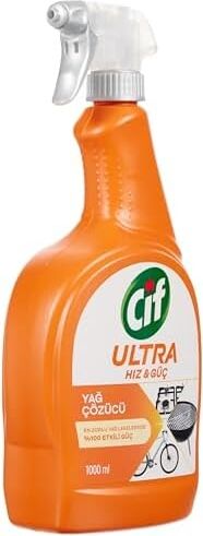 Ultra Hız Güç Yağ Çözücü Sprey Leke ve Kir Çıkarıcı 1000 ml + Cif Kireç Sökücü Sprey 1000 ml