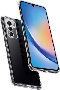 Galaxy A34 ile Uyumlu ile Uyumlu Kapak Kamera Korumalı Antishock Airbag Köşe Korumalı Silikon Şeffaf Kılıf