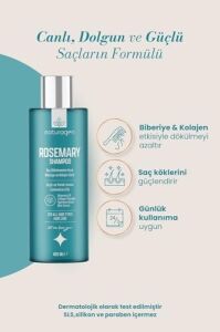 Naturagen Dökülme Karşıtı Şampuan 400 ml | Hızlı Uzamaya Yardımcı | Biberiye Yağı + Kolajen Peptitleri