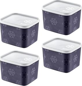 4'lü Set No Frost Saklama Kabı Lacivert 1250 ml