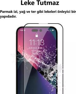 iPhone 16 Pro Için Ekran Koruyucu Esd Antistatik Toz Tutmayan Tam Kaplayan Toz Korumalı Parmak Izi Karşıtı 9h Premium Temperli Apple iPhone 16 Pro Için Kırılmaz Cam 9d Ekran Koruyucu