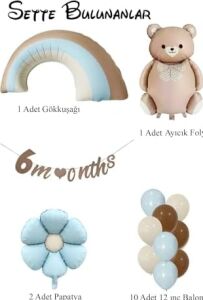 Retro Papatya Temalı Erkek Bebek Konsept Doğum Günü Seti (6months)