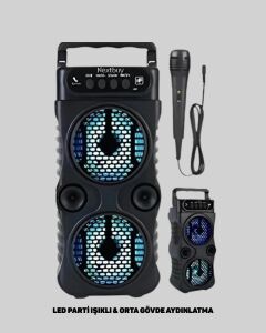 LED Işıklı Kablosuz Hoparlör – Bluetooth, Fm Radyolu, Taşınabilir Şarjlı