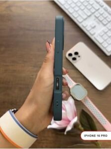 Kamera Korumalı Darbeye Dayanıklı Renk Atmayan Keep Silikon Kılıf Haki iPhone 16 Pro ile Uyumlu