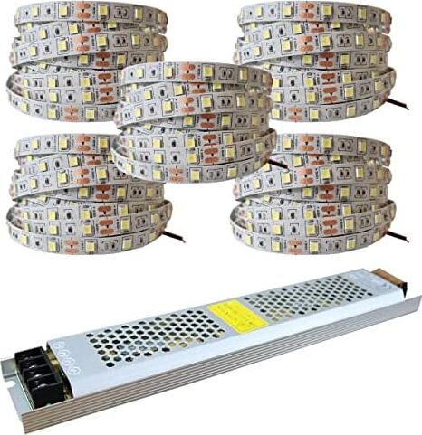 25 Metre Şerit LED Beyaz Renk + 12V 33 Amper 400 Watt LED Trafo - 3 Dirençli Double Pcb - Oturma Odası, Yatak Odası ve Mutfak Için Gizli Aydınlatma