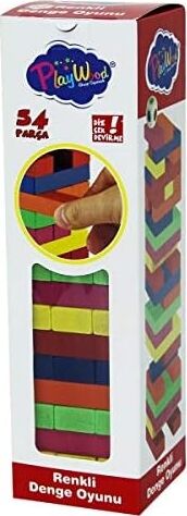 Playwood Kutuda Renkli Ahşap Denge Oyunu