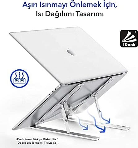 Idock N29-3-GÜMÜŞ Katlanır Aluminyum Macbook Laptop Bilgisayar Standı