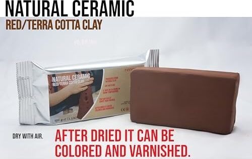 Seramik Kil Hamuru, Kırmızı Terra/cotta 500 gr Fırınlamaya Gerek Olmayan Güzel Sanatlar Figür Heykel Modelleme Oyun ve Montessori Sınıfları Için Toksik Olmayan Doğal Kil
