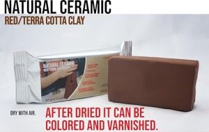 Seramik Kil Hamuru, Kırmızı Terra/cotta 500 gr Fırınlamaya Gerek Olmayan Güzel Sanatlar Figür Heykel Modelleme Oyun ve Montessori Sınıfları Için Toksik Olmayan Doğal Kil