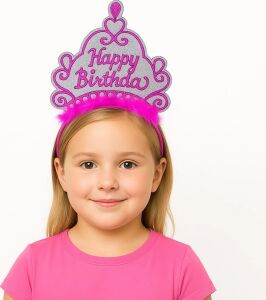Pembe Happy Birthday Doğum Günü Prenses Tacı