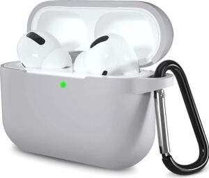 Airpods Pro 1. ve 2. Nesil ile Uyumlu Sert Likit Silikon Kılıf – Kolay Temizlenebilir,  Astar Kaplı Iç Yüzey Kapak, Düşmeye Karşı Tam Koruma, Kablosuz Şarj Uyumu - Gri