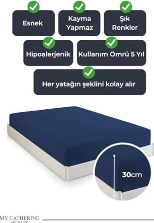 Lastikli & Hipoalerjenik Çarşaf |%100 Pamuk Çarşaf Penye Kumaş | Tek-Çift Kişilik-Battal Boy Çarşaf, Luxcarsaf
