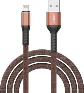 Lightning Hızlı Şarj Kablosu – Kahverengi, Örgülü, Kırılmaz, 2m USB Girişli