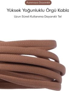 Lightning Hızlı Şarj Kablosu – Kahverengi, Örgülü, Kırılmaz, 2m USB Girişli