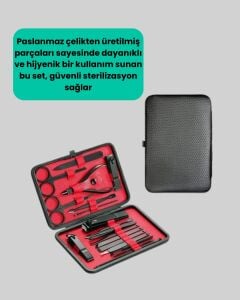 17 Parçalık Profesyonel Manikür Seti – Paslanmaz Çelik Yeni Nesil