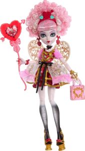 Pembe ve Kırmızı Parti Elbisesi Giyen Havalı Doğum Günü Cupid Asteria Bebek ve Davetiye, Balon, Hediye Gibi Temaya Uygun Aksesuarlar, JBG77