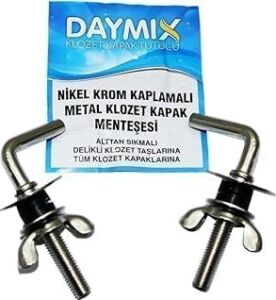 Daymıx Klozet Kapak Menteşesi, Nikel Krom Kaplamalı Metal, Alttan Sıkmalı Vida, Delikli Klozet Taşlarına Uyumlu