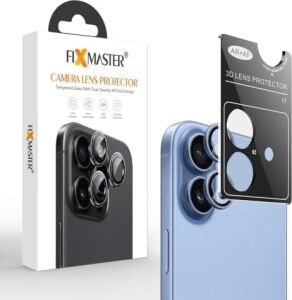 Fixmaster iphone 17 Uyumlu (Sis Mavisi) Kamera Lens Koruyucu, Kolay Kurulum, Alüminyum Alaşımlı Çerçeve, Darbelere ve Çizilmelere Karşı Yüksek Dayanıklı Temperli Cam