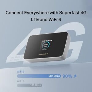 MT115 | 4g Lte Mobil Wi-Fi 6 Taşınabilir Modem | 150 Mbps 4g Hızı | 2400 Mah Pil ile 10 Saat Kullanım | Bilgi Ekranlı | 10 Cihaz Desteği | Sım Girişli Cep Wi-Fi |  App Kontrol