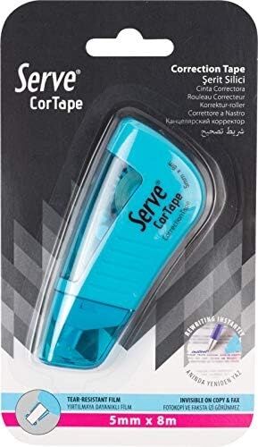 Cortape Şerit Silici 5 Mm*8mt Fosforlu Mavi Tekli Blister