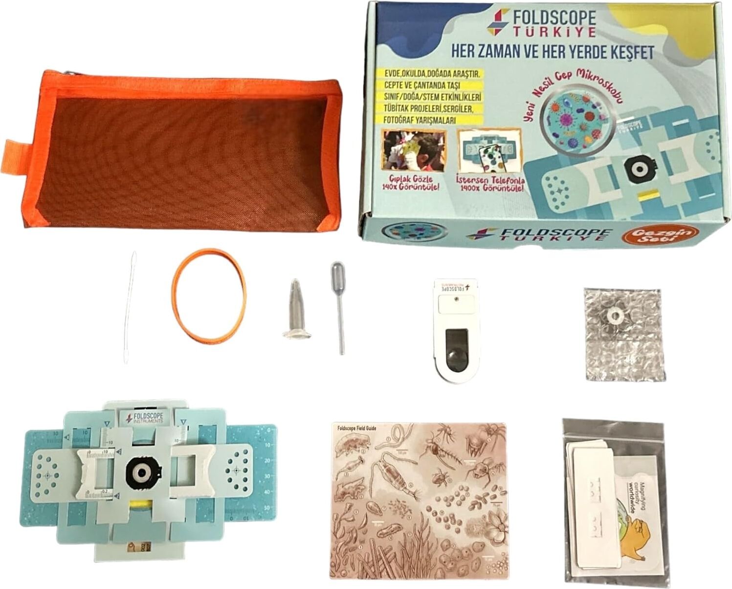 Foldscope Cep Mikroskobu Gezgin Seti