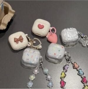 Galaxy Buds 4 Pro Kılıf Transparan Smiley Kalp Pembe
