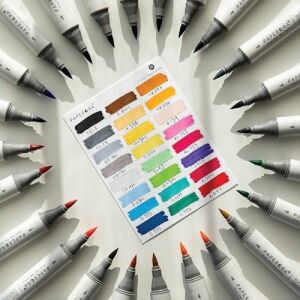 24’lü Çift Uçlu Alkol Bazlı Marker Kalem Seti – Brush + Chisel