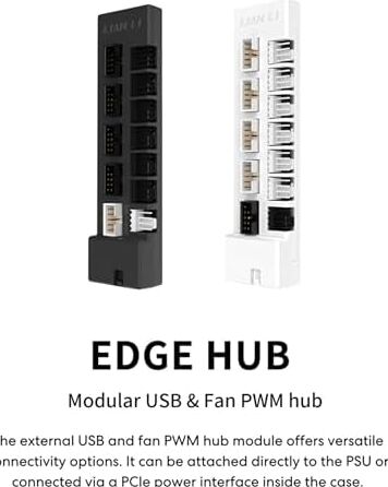 Lian Li Evrensel USB ve Pwm Fan Hub, 4 USB Başlıklı Fan Kontrol Cihazı - 6 Fan Bağlantı Noktası - Manyetik Montaj - 5V/4PIN - Psu/anakart Evrensel Kılıf Uyumluluğu - Beyaz (EG-HUB01W)