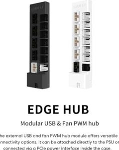 Lian Li Evrensel USB ve Pwm Fan Hub, 4 USB Başlıklı Fan Kontrol Cihazı - 6 Fan Bağlantı Noktası - Manyetik Montaj - 5V/4PIN - Psu/anakart Evrensel Kılıf Uyumluluğu - Beyaz (EG-HUB01W)