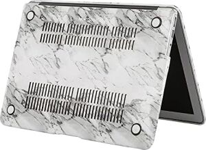 MacBook Air M1 Kılıfı A2337 Uyumlu 13 Inç Premium Deri Kaplama Mermer Desenli Hard Case A2179 A1932 Sert Koruyucu Kapak Çizilme ve Darbe Koruma Kılıfı