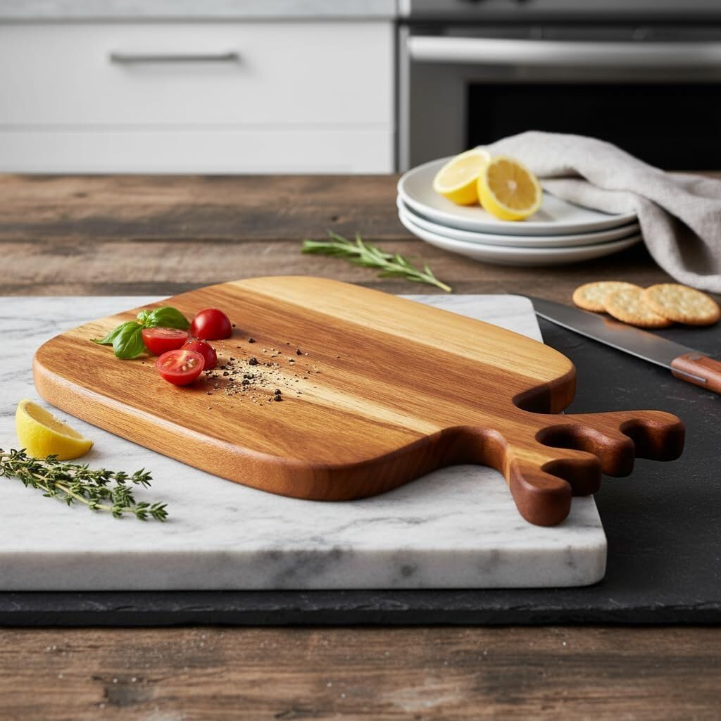 Geyik Boynuzu Akasya Kesme Tahtası Büyük Boy Antibakteriel Yıkanabilir Doğrama Tahtası Dikdörtgen, Yıkanabilir Akasya Kesme Tahtası (30 * 20 * 2cm)