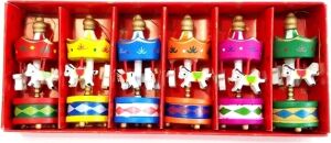 Toptan Mini Ahşap 6'lı Atli Karinca