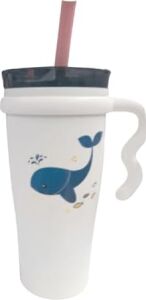 Çelik Içli Termos Bardak 1000ML Beyaz Yunus