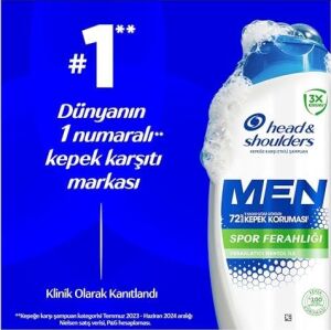 & Shoulders Men Spor Ferahlığı Ferahlatıcı Mentol Kepeğe Karşı Etkili Şampuan 330 ml