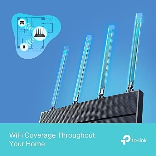 AX12, AX1500 Wi-Fi 6 Gigabit Portlu Kablosuz Router, Fiber Destekli, 4 Gigabit Lan Portları, Wpa3, Oyun Için Ideal Xbox/ps4/steam ve 4K